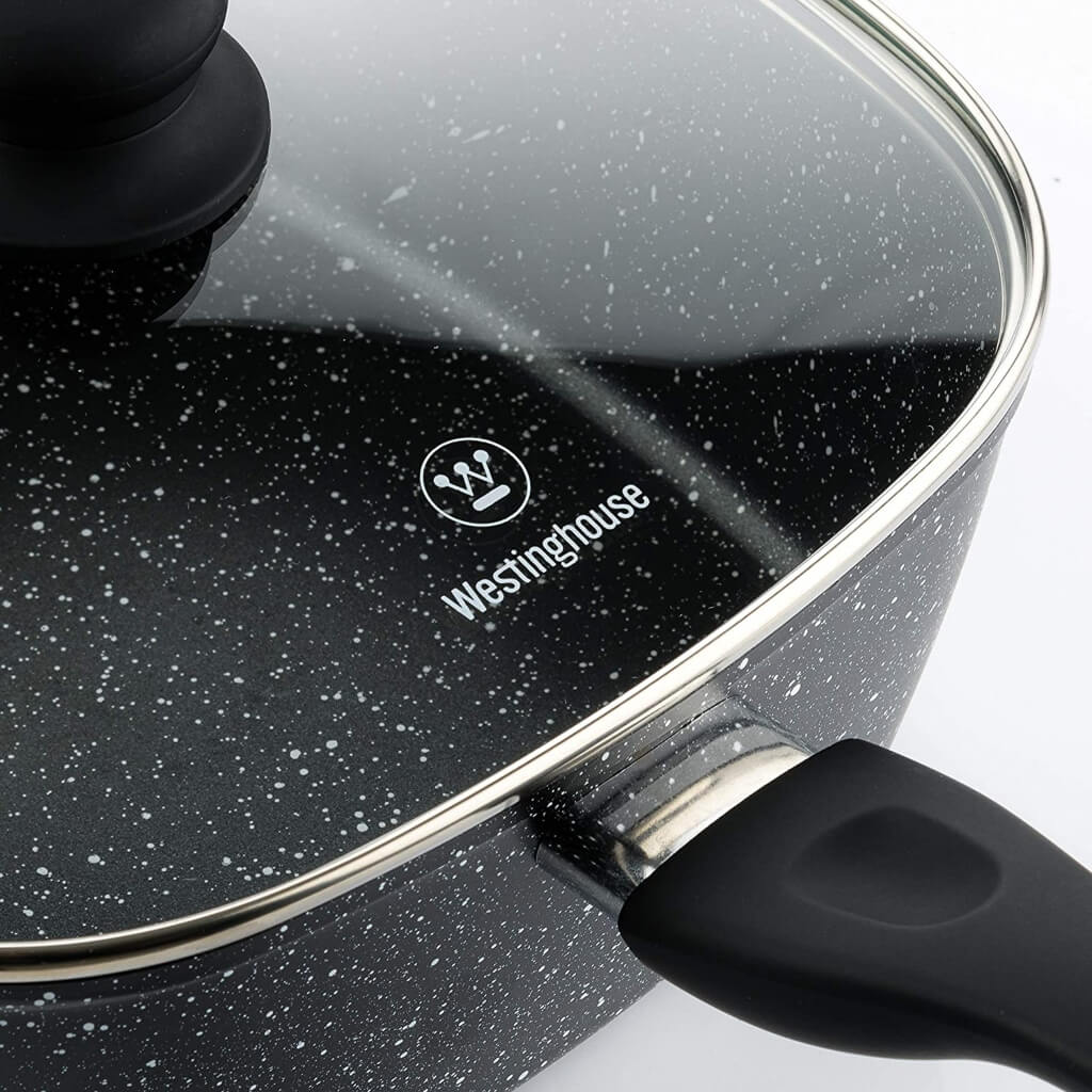 Westinghouse Set Sartén Freidora Acabado Mármol WCCS0009D24MBB, 4 piezas