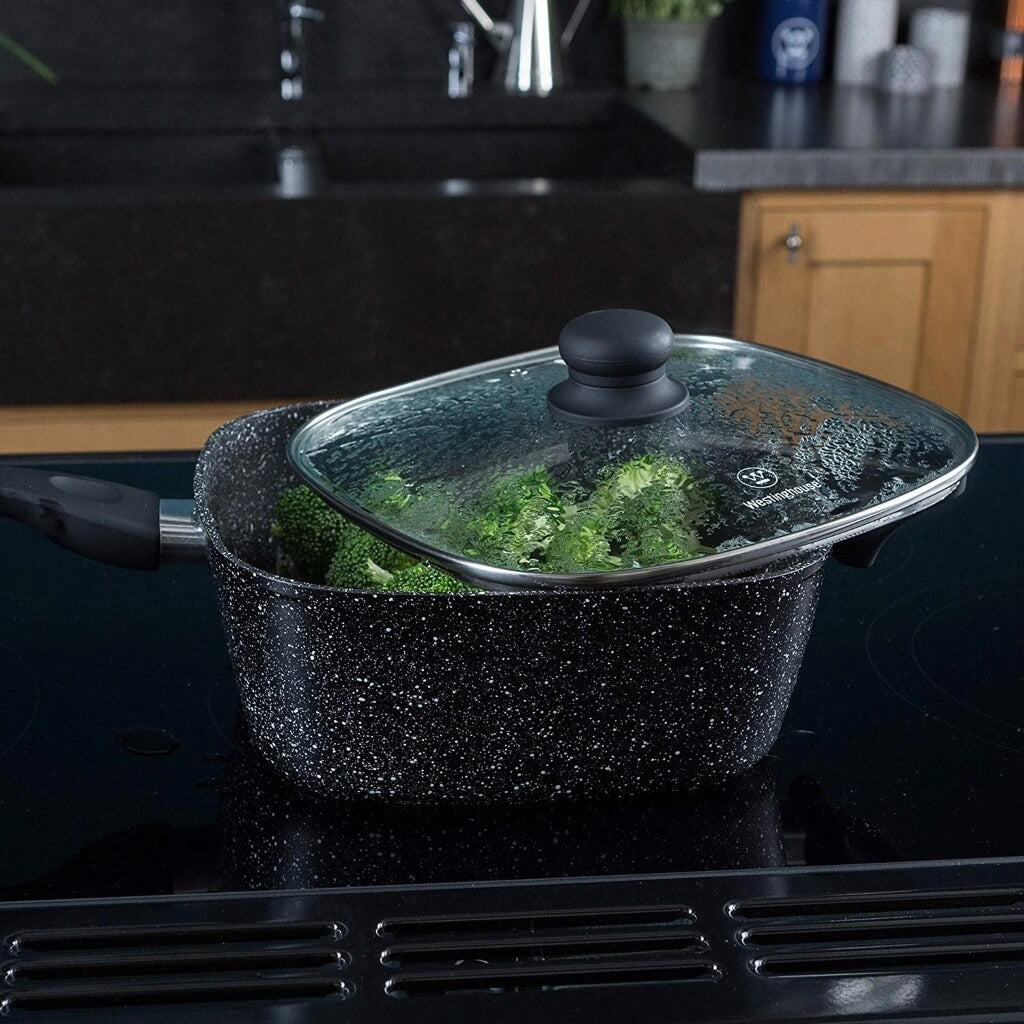 Westinghouse Set Sartén Freidora Acabado Mármol WCCS0009D24MBB, 4 piezas