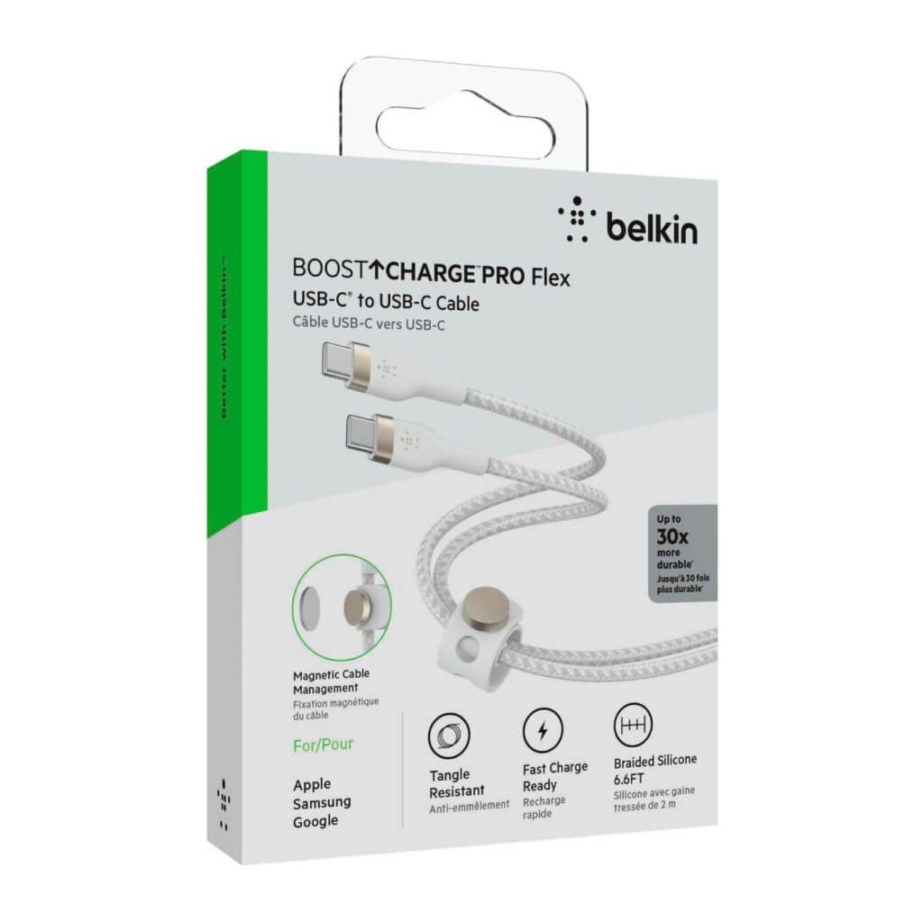 Belkin Cable USB-C a USB-C Macho Boost Charge Pro Flex, 2 Metros