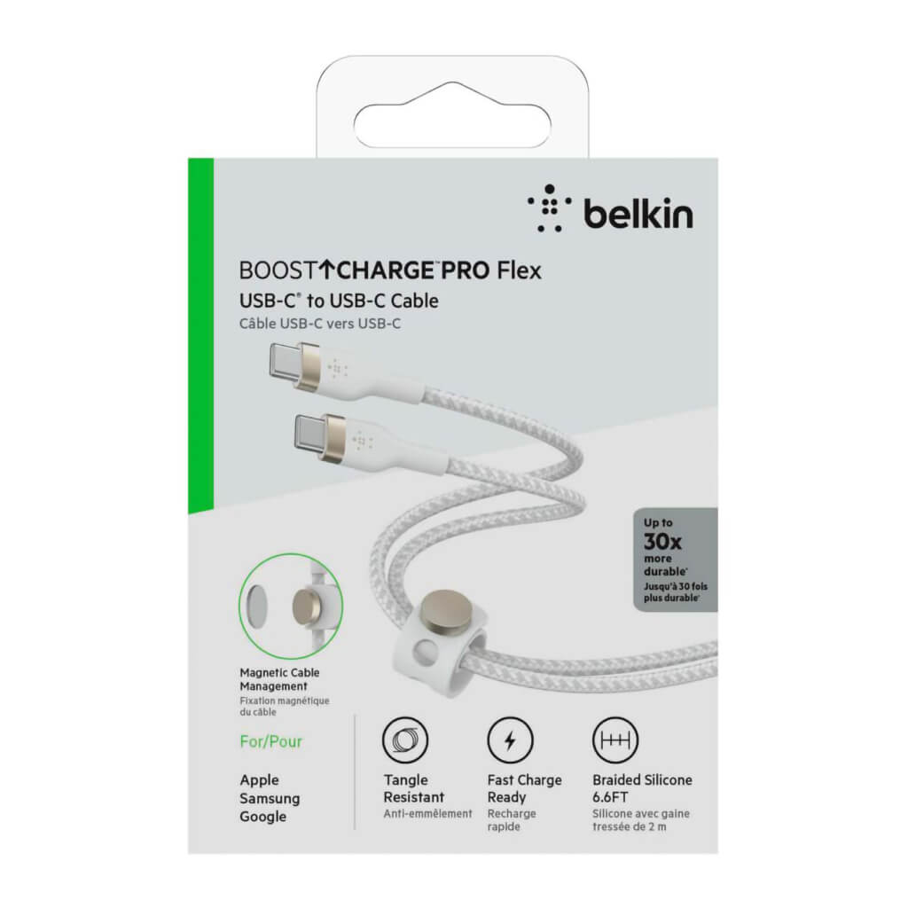 Belkin Cable USB-C a USB-C Macho Boost Charge Pro Flex, 2 Metros
