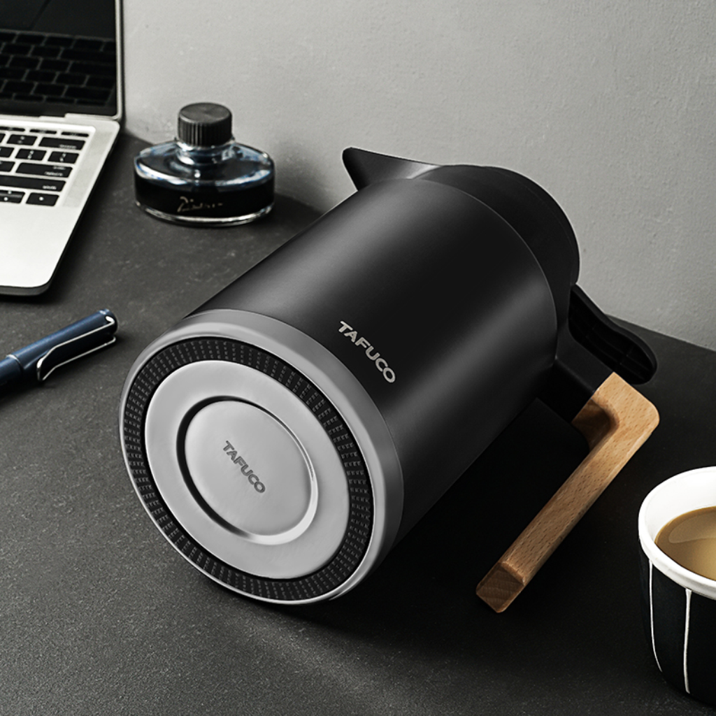 Tafuco Botella Térmica Acero Inoxidable Mango de Madera